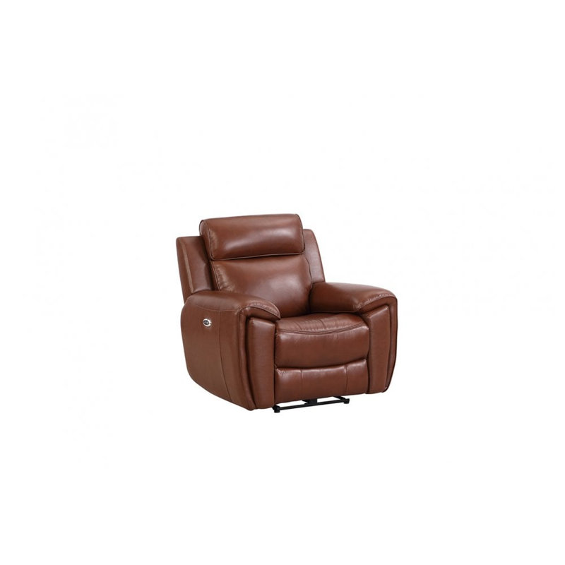Anncey Genuine Leather Electric Power Recliner Armchair, Tan