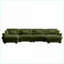 Canapé modulaire moderne convertible en U à 4 places avec repose-pieds, accoudoirs et amp; Coussins | Vert olive | Velours-414436659