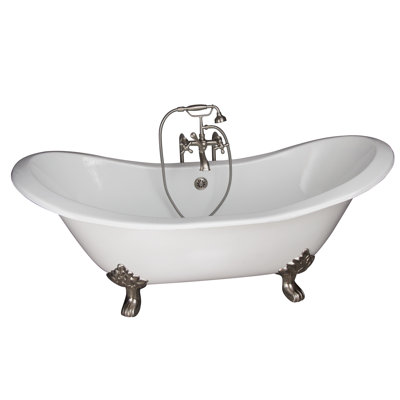 72'' x 30'' Freestanding Soaking Cast Iron Bathtub