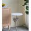 Table d'appoint ronde 14 po x 14 po x 24 po avec plateau en marbre blanc et palmier doré