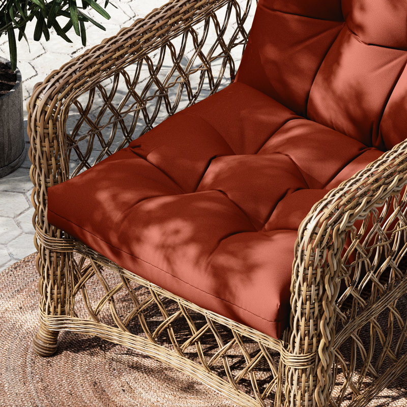 Anjelyka 22"W X 22"D Outdoor Cushions 5" Indoor And Outdoor Seat/Back Cushion, Rust Red