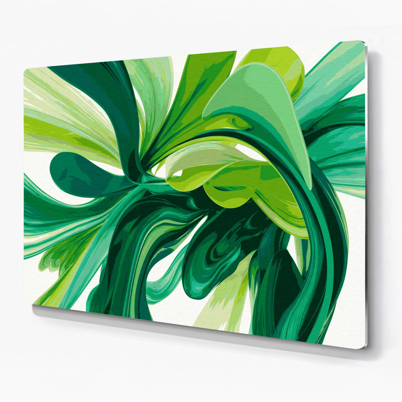 «Lyrical Abstraction 33», art mural en métal vert, H 20 po x l 30 po