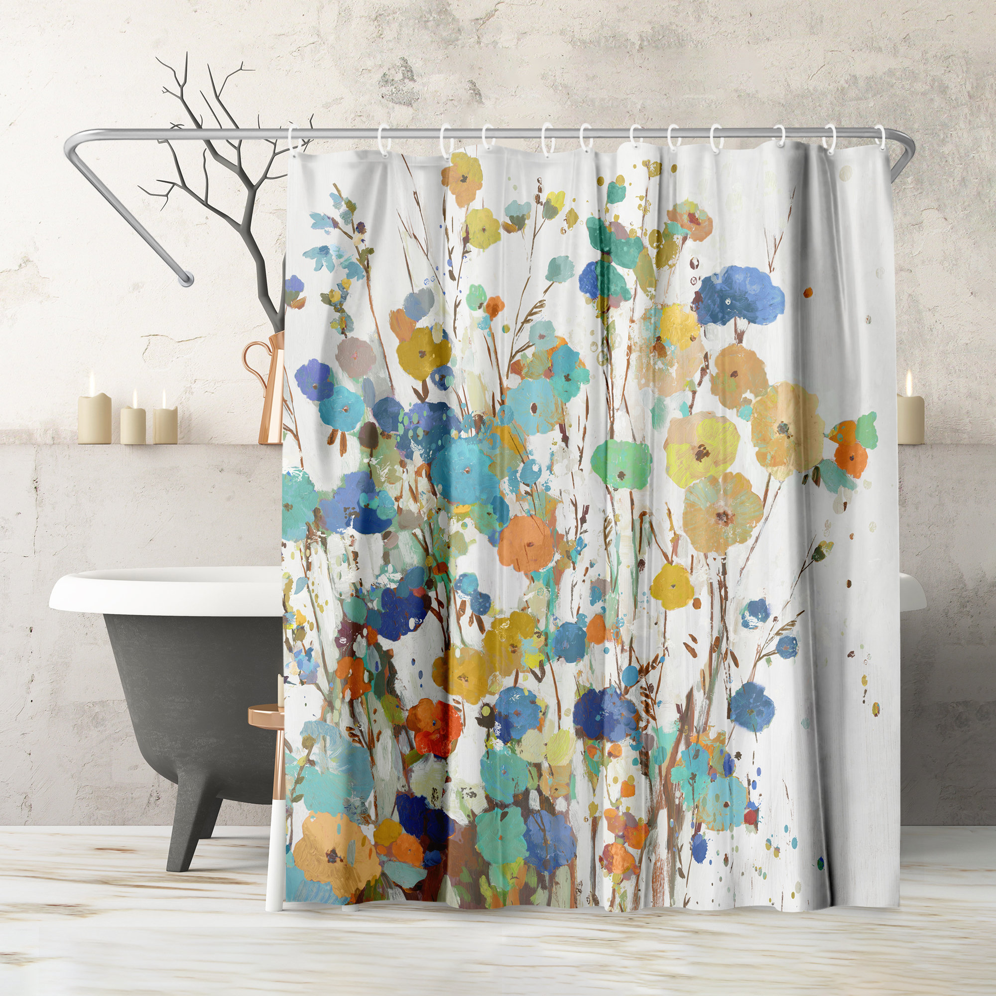 The Twillery Co.® Vintage Shower Curtain Misty Meadow by PI Creative Art &  Reviews