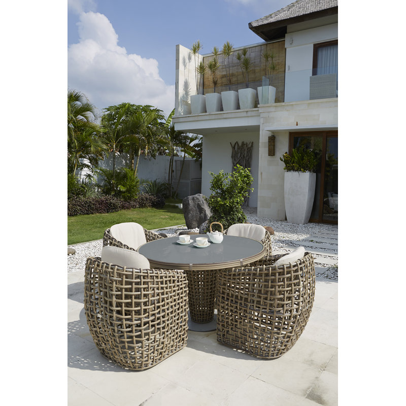 Dynasty Outdoor Dining Armchair, Canvas Canvas Sunbrella® Canvas, Kubu Mushroom