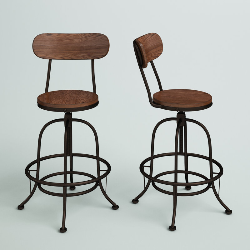 Tabouret de bar pivotant à hauteur réglable Bejou