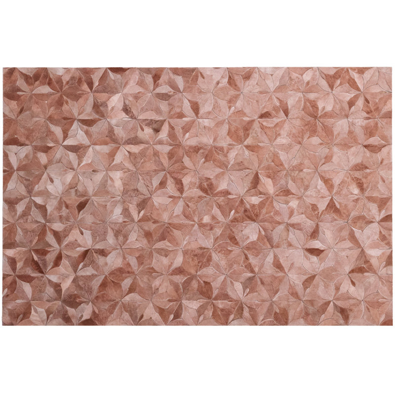 Tapis rectangulaire en peau de vache de conception unique One-of-a-Kind, Rectangle 6 pi 7 po x 9 pi 8 po