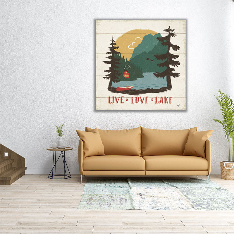 «Vintage Lake VII», reproduction d'art sur toile, H 16 po x l 16 po