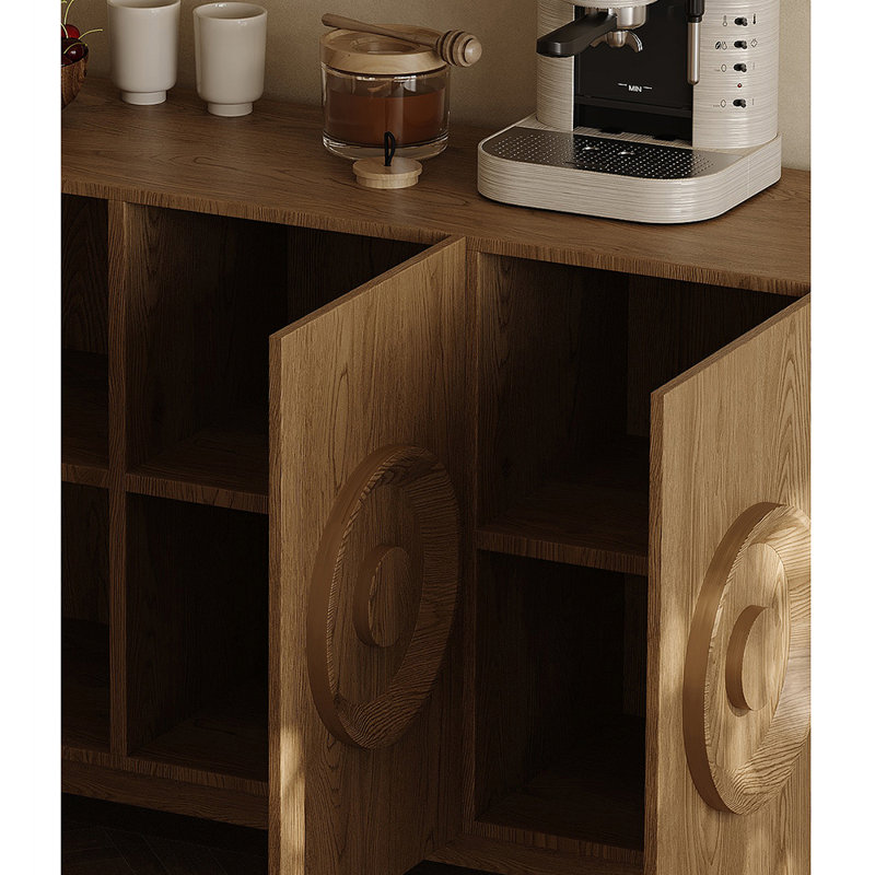 Buffet nordique de style rétro, H 31,5 po x l 31,5 po x P 15,7 po