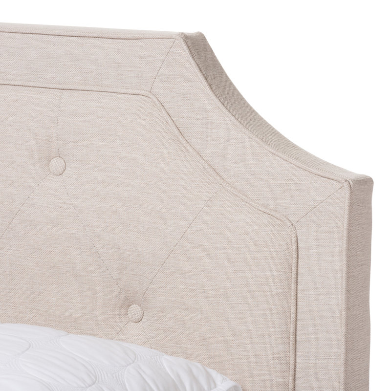 Lit tapissier Amidon, Beige, Grand