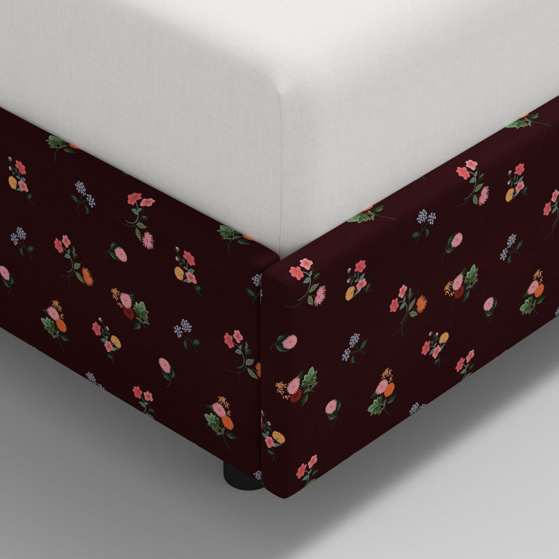 Marion Bed In Ditsy Dahlia Burgundy, California King, Ditsy Dahlia Burgundy