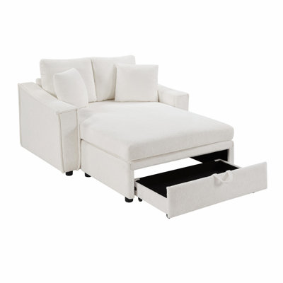 Chaise longue d'intérieur avec coussins et espace de rangement caché pour le salon, la chambre à coucher
