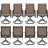 Outdoor Dining Chairs Set Of 2, 360°Swivel Patio Dining Chair With PVC-coated polyester Fabric, Outdoor Metal Armchair All Weather Resistant, Ergonomic Comfort, Perfect For Patio, Backyard, Balcony-1973974103