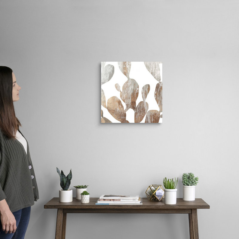 Feuillage en marbre II-impression sur toile, Toile tendue, H 16 po x l 16 po x P 1,25 po