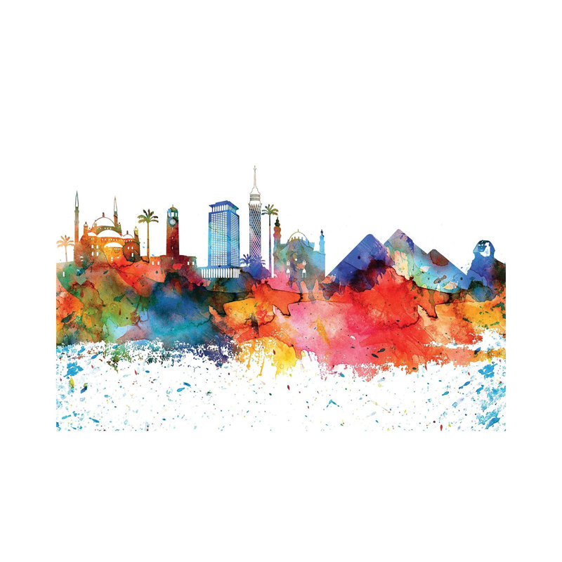 Cairo Skyline - Wrapped Canvas Painting, 152.5 cm H x 101.5 cm W