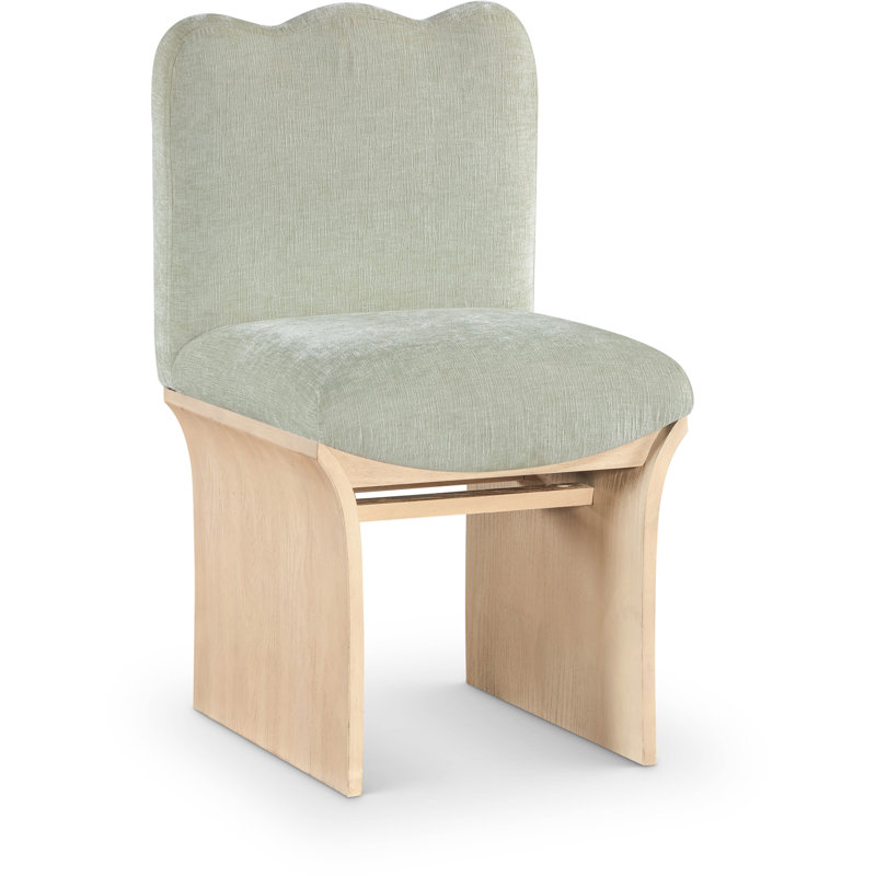 Shaw Cassady Chenille Fabric Upholstered Dining Chair, Natural, Mint Chenille Fabric