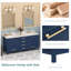 Meuble-lavabo autoportant Cholena de 72 pouces avec lavabo double