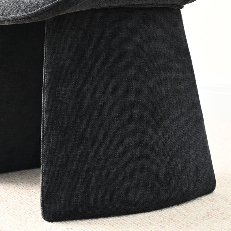 Chaises d'appoint modernes rembourrées avec silhouette incurvée, Noir