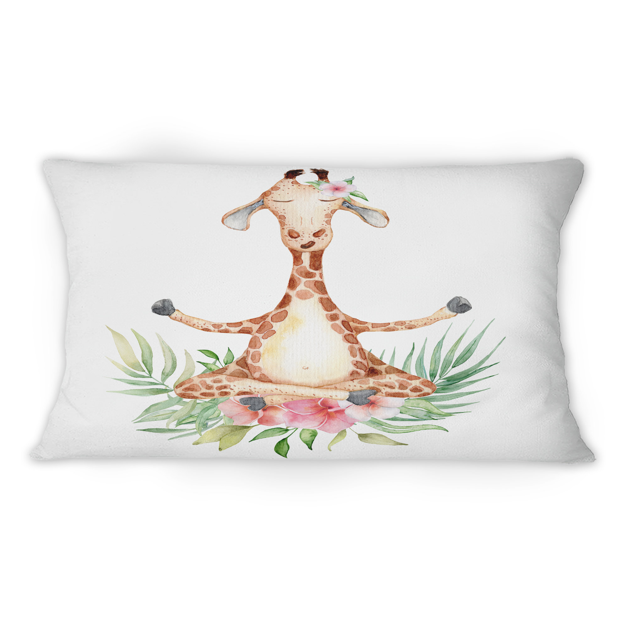 Design Art Cartoon Giraffe With Tropical Flowers II Children''s