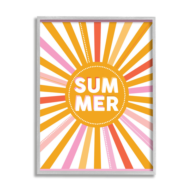 Bold Summer Playful Rainbow Sun Rays - Art textuel, Estampe numérique Farmhouse, H 14 po x l 11 po