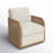 Juliette Upholstered Natural Cane Swivel Barrel Chair