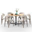 Table de salle à manger ronde en bois avec table à manger en bois pour 4 petits espaces-24361634-24361663