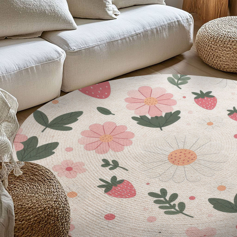 Tapis tressé Blossom & Berry, Rond 5 pi