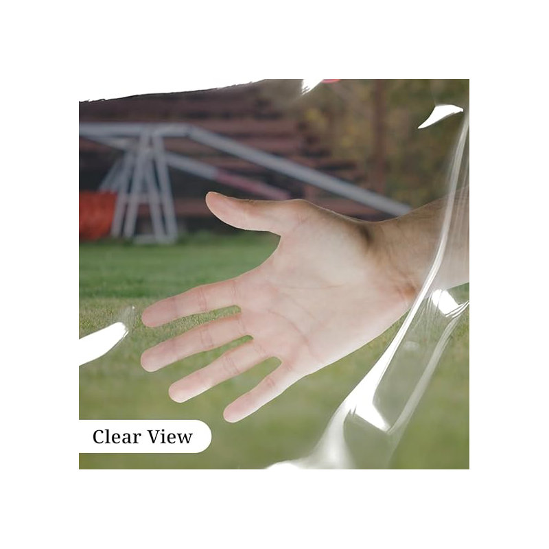 Clear Tarp Curtain, 18oz Clear Outdoor Curtains For Patio, Waterproof & Tear Proof Transparent Pvc Vinyl Tarp With Rustrpoof Grommets For Porch, Gazebos, Balcony