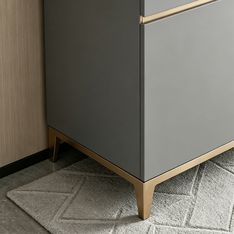 Buffet moderne de grande capacité, Gris / Noir, H 35,43 po x l 47,24 po x P 15,75 po