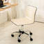Chaise de bureau beige à dossier moyen avec similicuir, fonction pivotante à 360 degrés, 5 roulettes, siège réglable à mi-hauteur, pivotant, 5, option de hauteur-132960653