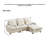 99'' Sectional Cloud Deep Seat Couch, Modern Comfy Chenille L Shaped Sectional Sofa For Living Room Set, Upholstered 4Seats Sofa Couch With Movable Ottoman, Beige-1810195646