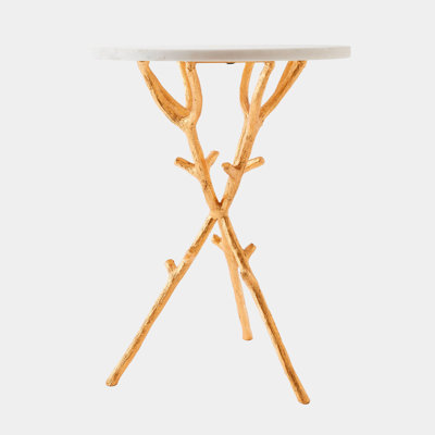 Coral Tripod Table-Gold Leaf