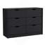 Commode H 30 po, commode avec 2 armoires inférieures, commode, noir-177739866