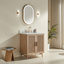 Ensemble de meuble-lavabo sur pied simple 30 po avec comptoir en bois massif et marbre