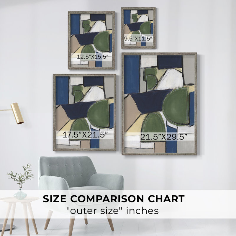 Spatial Mix II Framed Print - Solid Wood, 11" H x 9" W