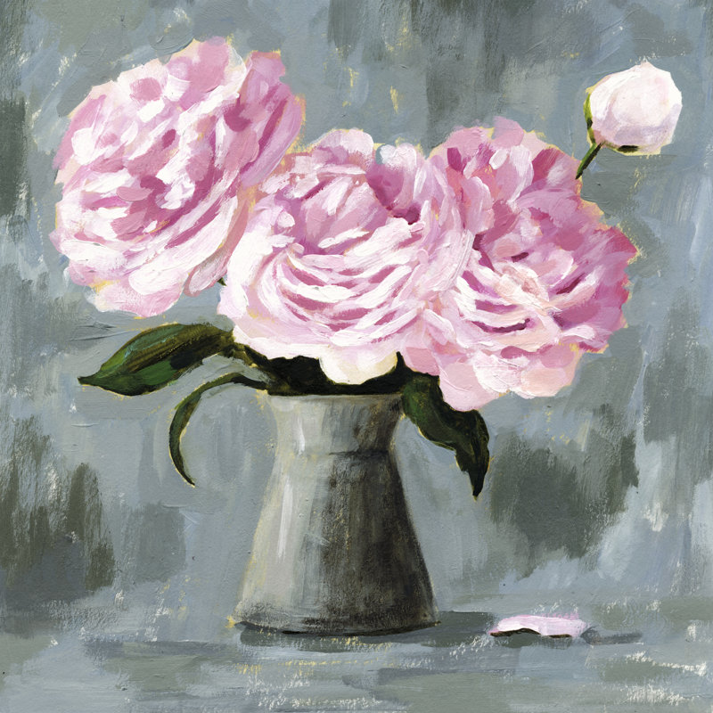 Peony Study II by Victoria Borges - Wrapped Canvas Painting, 91cm H x 91cm W