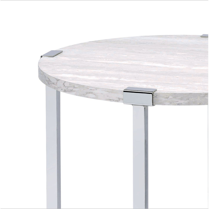 Table de bout ronde avec support en forme de X