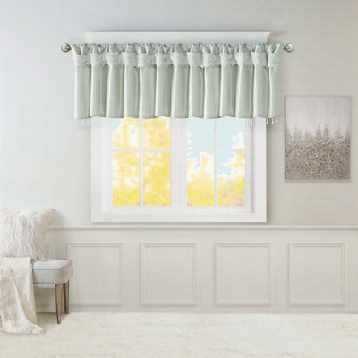 Lightweight Faux Silk Valance With Beads 50X26"