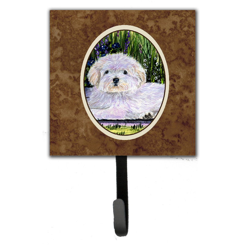 Porte-laisse coton de tulear et crochet mural