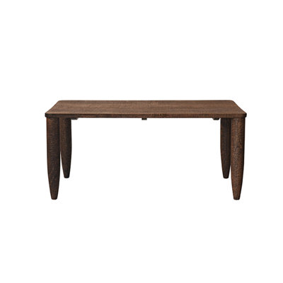 Table de salle à manger en bois massif et bois d'orme brun