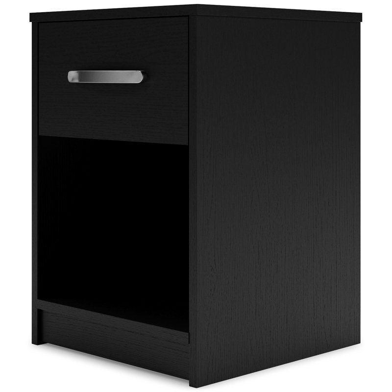 Dymone One Drawer Wood Nightstand, Espresso, 22.09" H x 15.79" W x 15.83" D