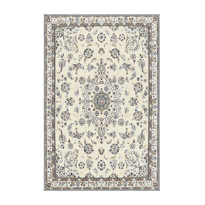 Tapis oriental en laine beige