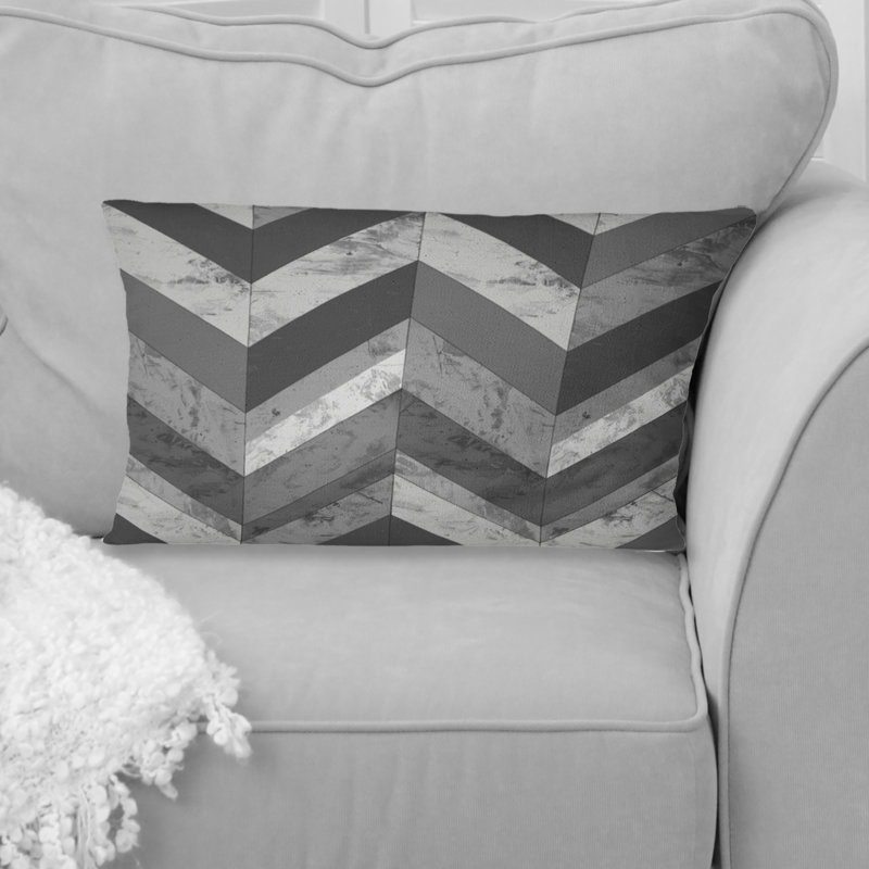 Coussin lombaire à chevrons gris I