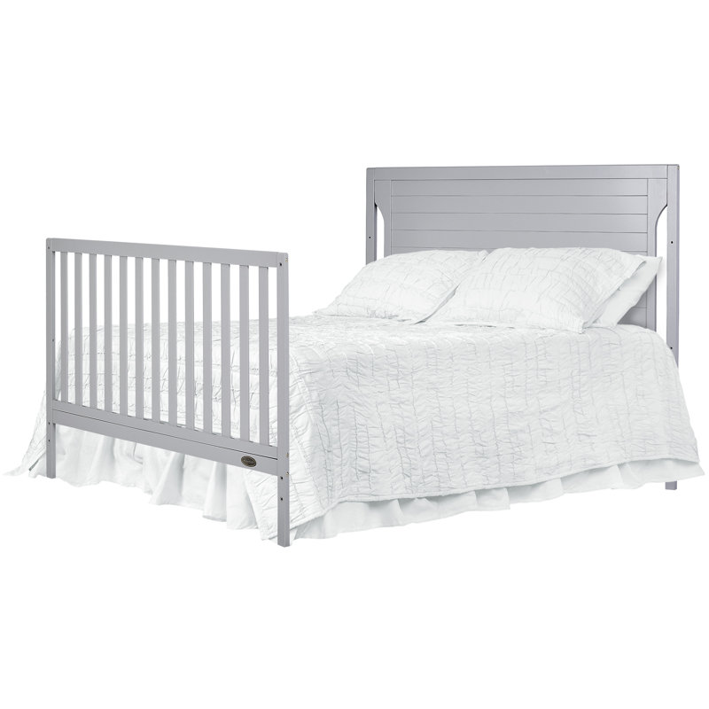 Pebble Grey Pinewood 5-in-1 Convertible Crib with Adjustable Mattress Height