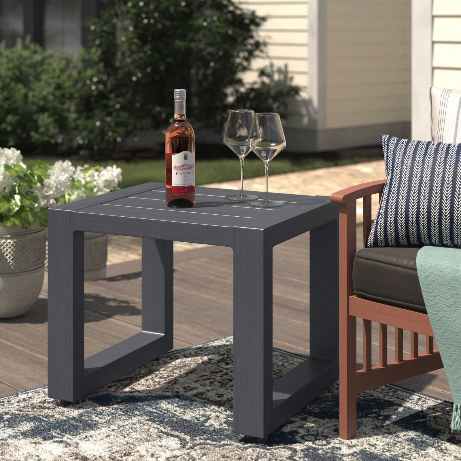 Georgie 24.02'' Aluminum Outdoor Side Table