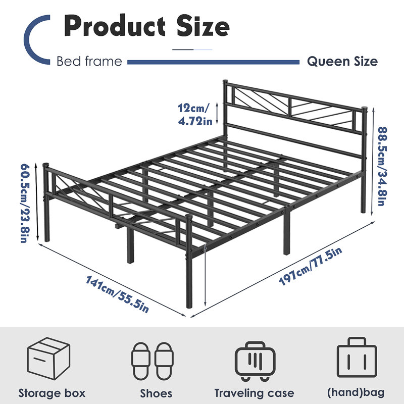 Sibbern Metal Piece Bedroom Set, Double