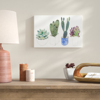 'Four Succulents II' by Melissa Wang - Painting Print
