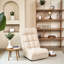 Chaise paresseuse avec fonction pliante, peu encombrante, éponge douce, inclinable blanche pour la lecture, travail par lit, tissu