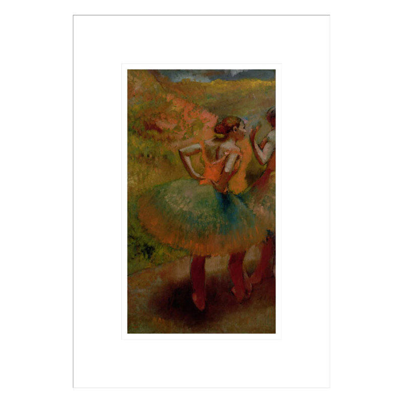 Danseurs portant des jupes vertes par Edgar Degas, impression giclée encadrée, H 16,75 po x l 11,92 po