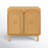 Bartlett Wooden Art Deco Inspired Carved Arch 2 Door Geometric Brown Cabinet with Gold Ring Handles
