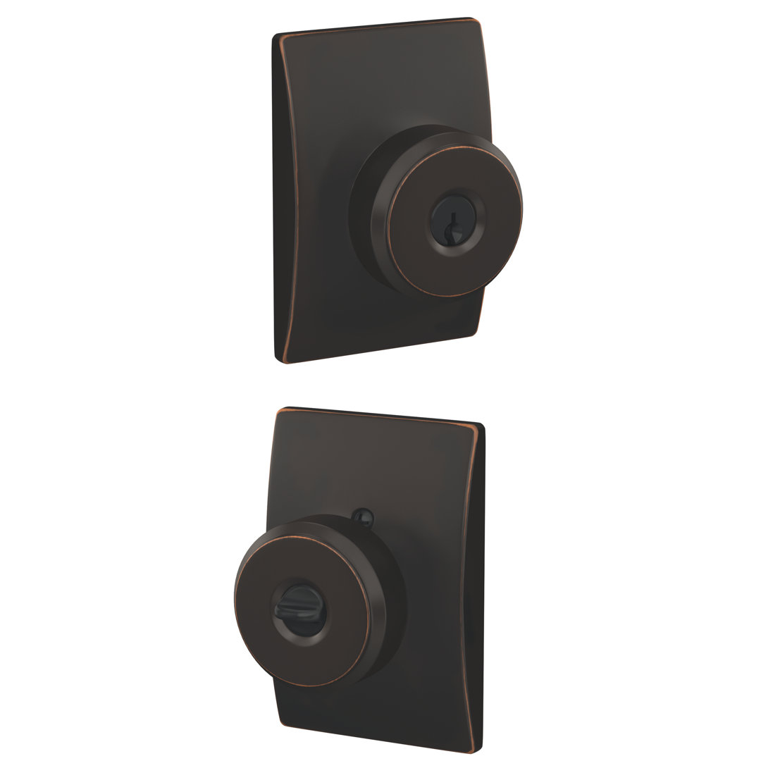 F Series Bowery Keyed Entry Knobset with Century Rosette Schlage